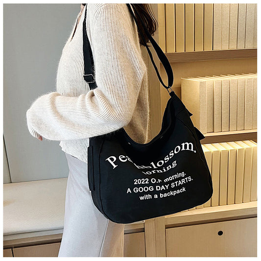 Harajuku Style Letter Canvas Tote Bag for Women