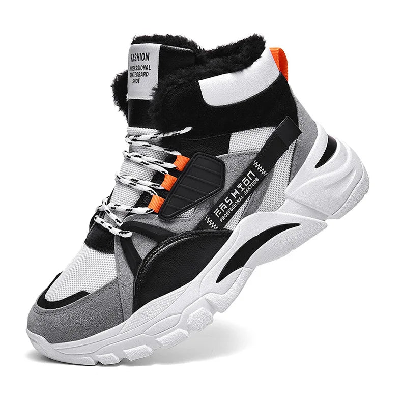 Harajuku Style Warm Men's Winter Boots - High Top Casual Sneakers