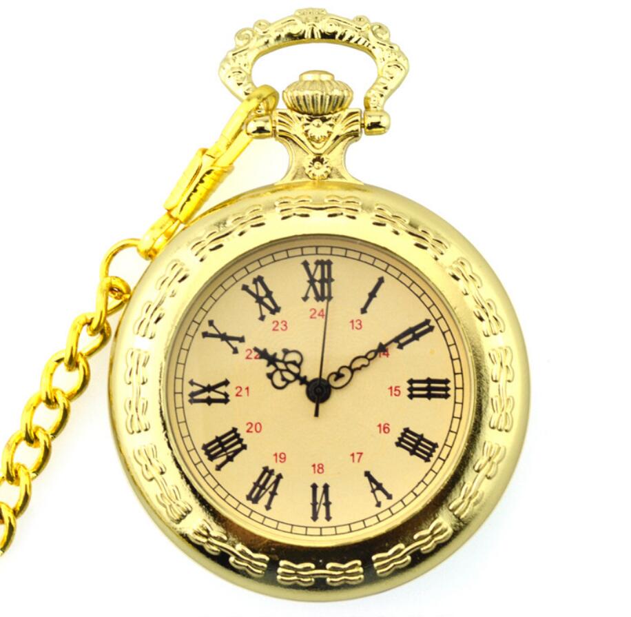 Gothic Big Roman Hollow Pocket Watch - Harajuku Style