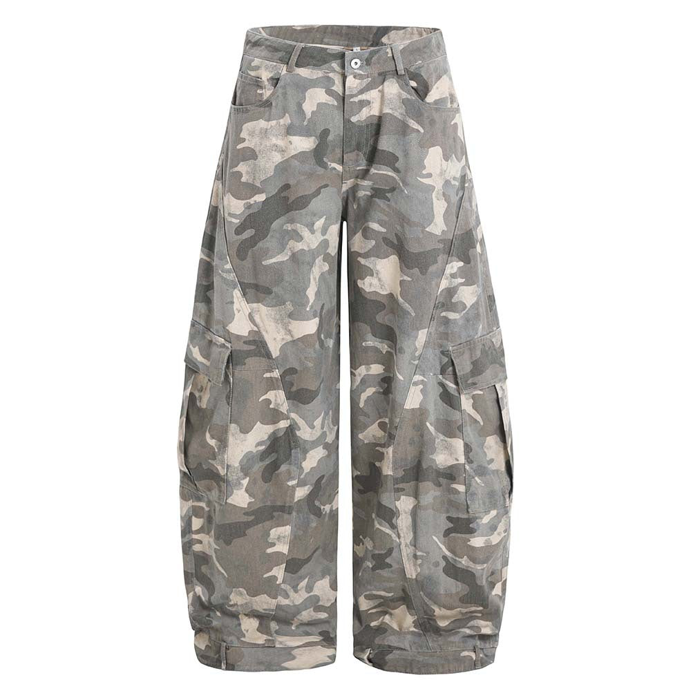 Harajuku Style Camouflage Tapered Denim Pants