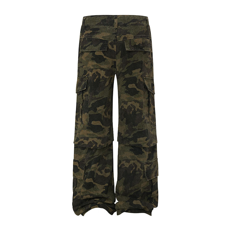 Harajuku Style Straight Pants with Multiple Pockets