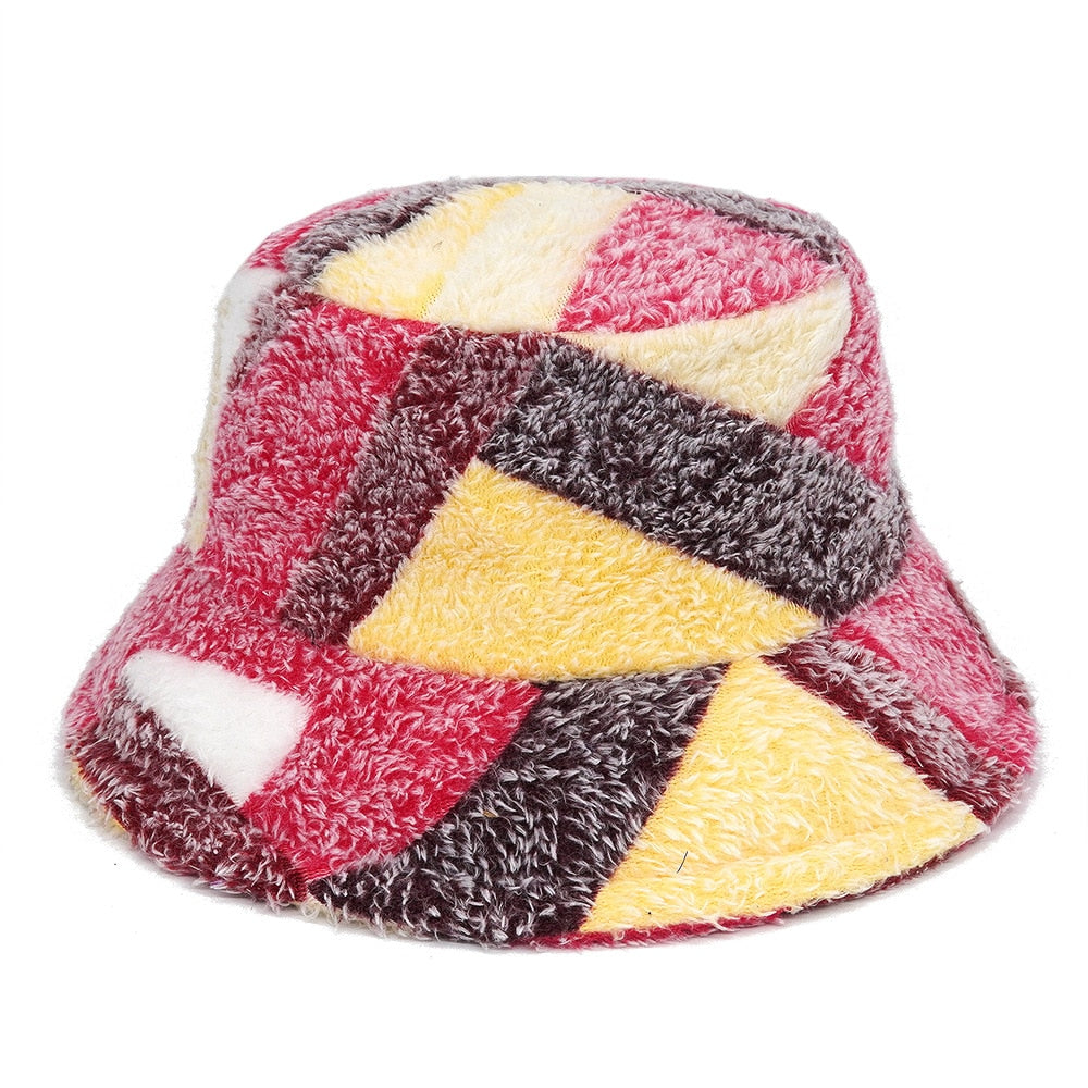 Camouflage Faux Fur Bucket Hat - Warm & Stylish Fisherman Hat
