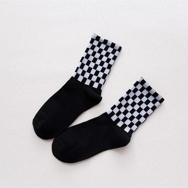 Harajuku Plaid Skateboard Socks