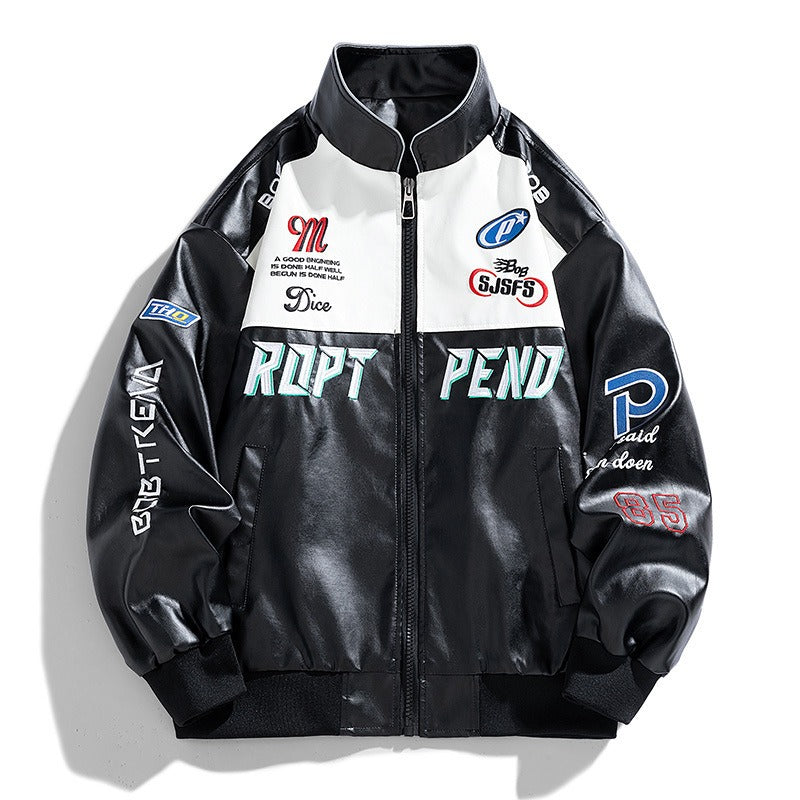Harajuku Style Men's PU Leather Motorcycle Jacket