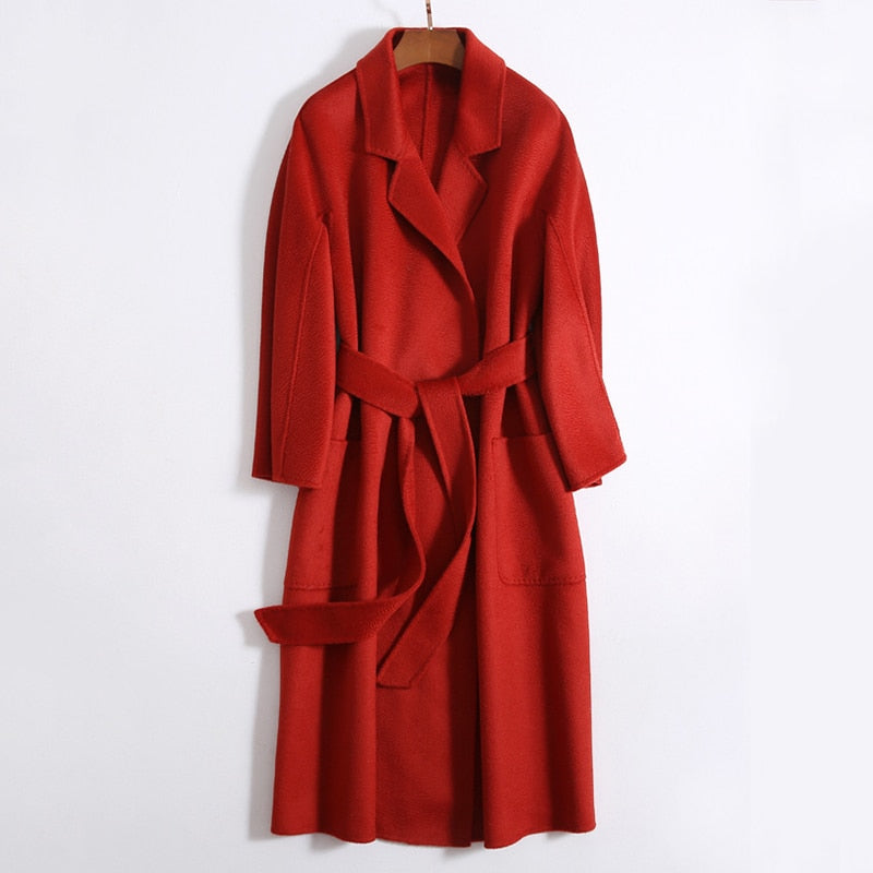 Harajuku Style Double-Sided Wool Coat for Women
