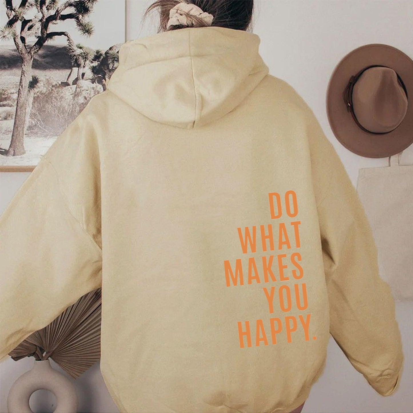 Do What Makes You Happy Dropped Shoulder Hoodie