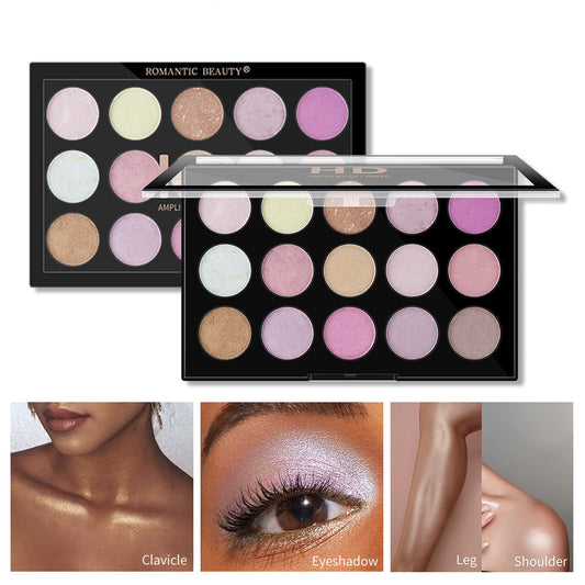 15 Color Multi-Color Pearl Highlighter Eyeshadow Palette