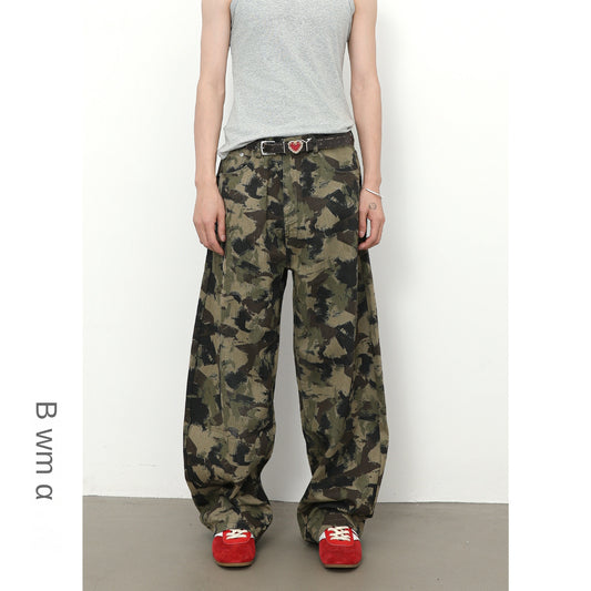 Harajuku High Street Retro Camouflage Tapered Pants