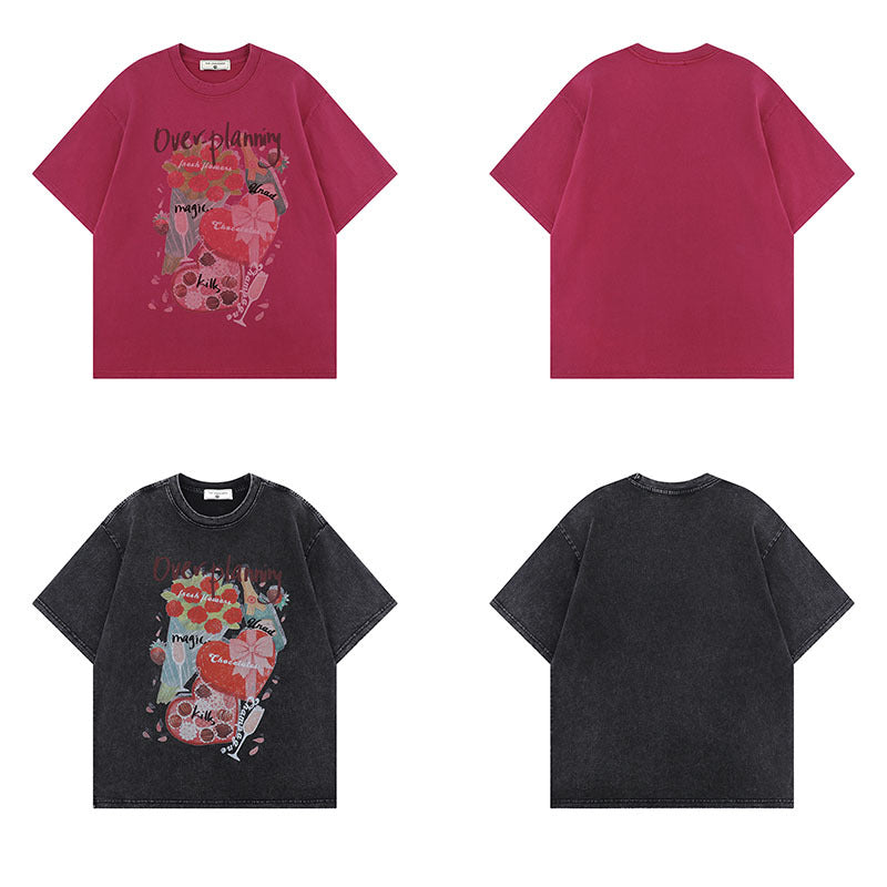 Harajuku Style Men's Loose Fit Cartoon Tee
