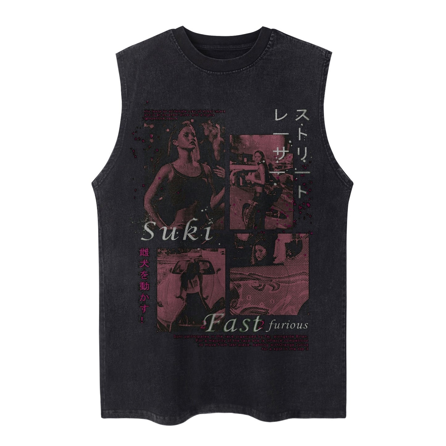 Streetwear Vest Men's Tank Top with Creative Letter Print