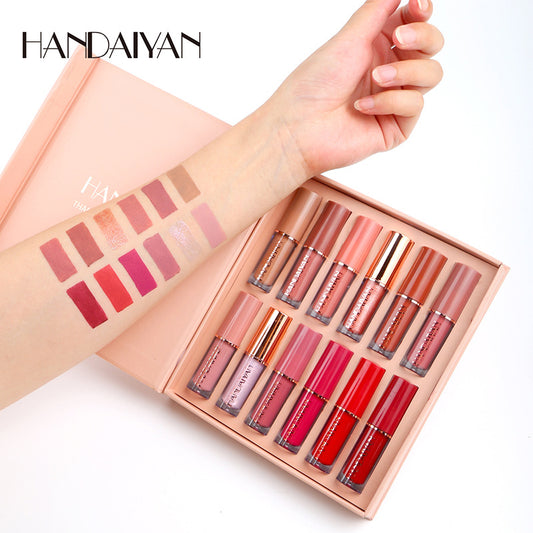 12-Color Harajuku Lip Gloss Set - Matte & Pearlescent