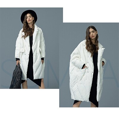 Harajuku Style Oversized Long Down Jacket for Women