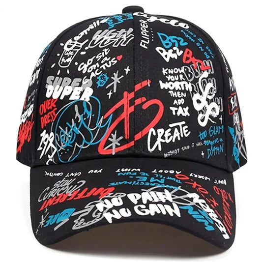 Harajuku Style Graffiti Baseball Cap - Adjustable Snapback