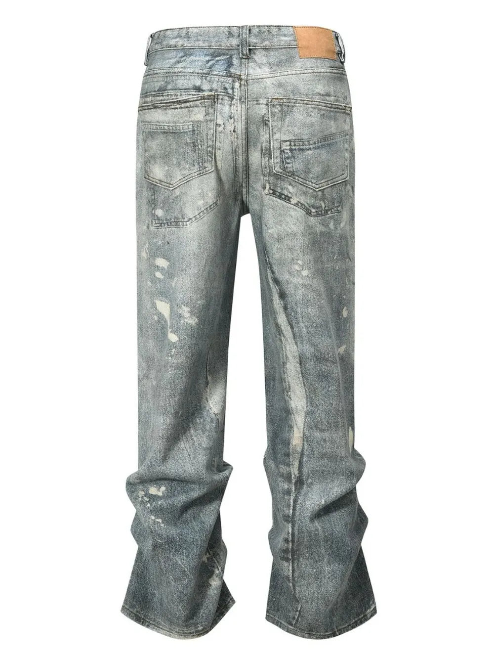 Men's Washed Printed Straight Jeans – Harajuku Style