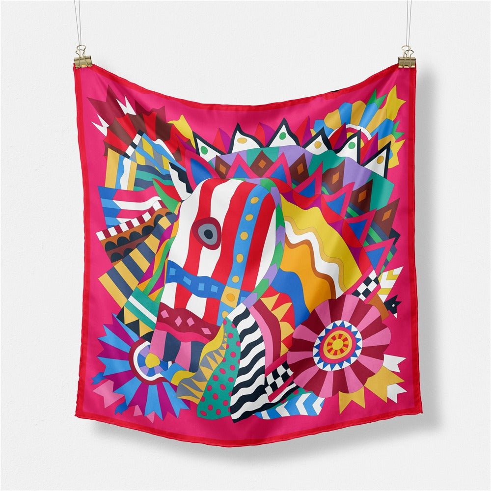 Colorful Hand-Painted Junma Women's Decorative Small Scarf