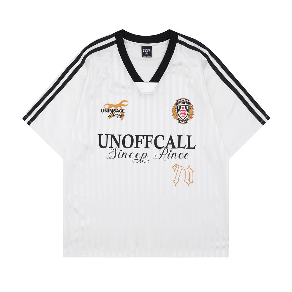 Men's Vertical Stripe Letter Print Sports Jersey