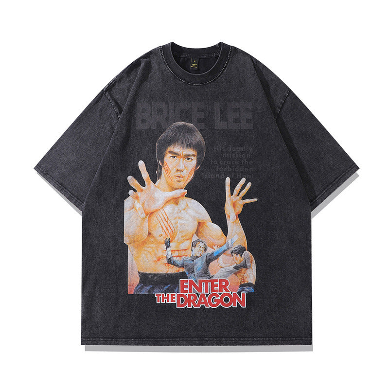 Harajuku Cartoon Print Vintage T-Shirt for Men