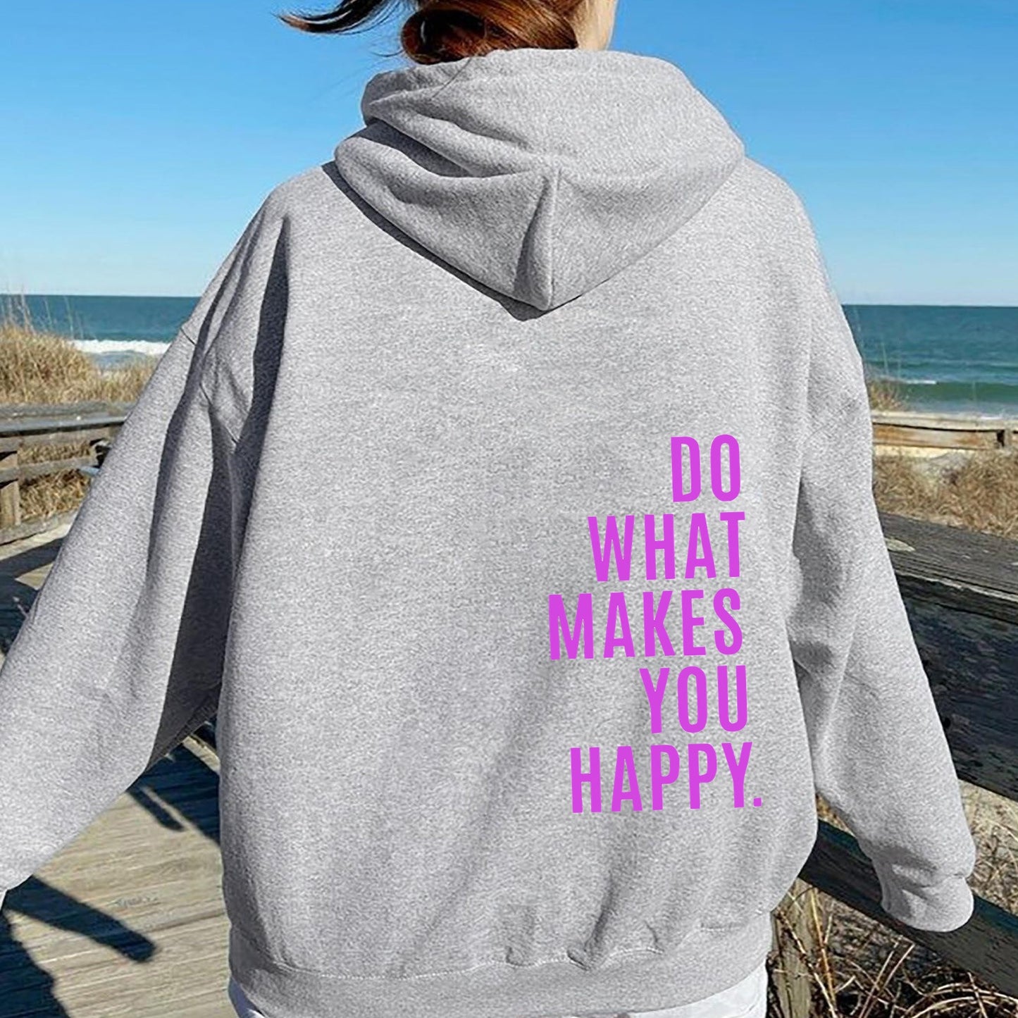 Do What Makes You Happy Dropped Shoulder Hoodie