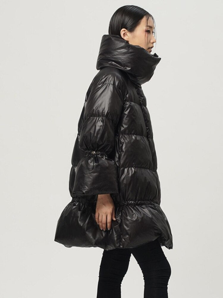 Harajuku Style Stand Collar Long Sleeve Parka