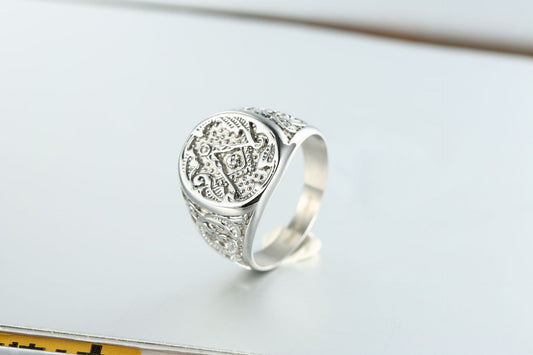 Punk Geometric Round Head Stainless Steel Ring