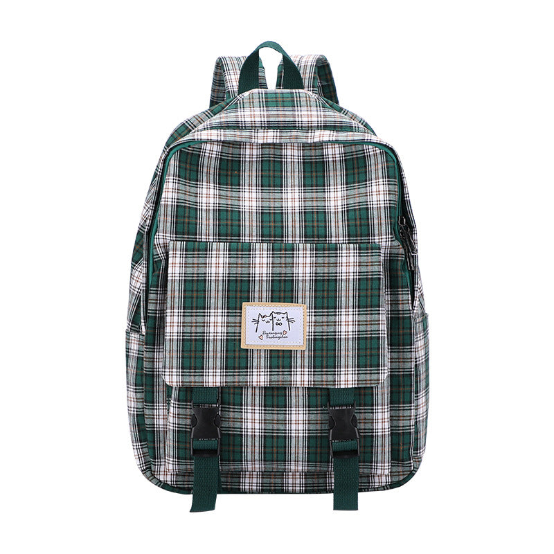 Harajuku Plaid Schoolbag for Casual Girls