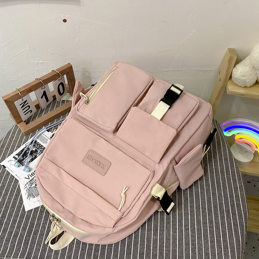 Trendy Harajuku Style Large Capacity Canvas Backpack