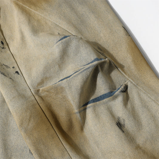 Vintage Dyed Wide-Leg Pants for Men - Harajuku Style