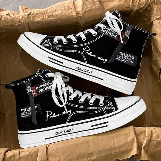 Harajuku High Top Canvas Shoes - Trendy Men's Footwear