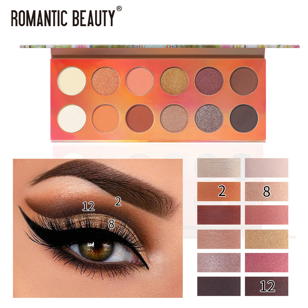12 Color Dazzle Eye Shadow Palette - Pearlescent Matte Finish