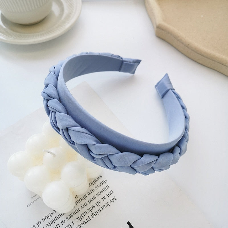 Hair Hoop Solid Color Braided Headband