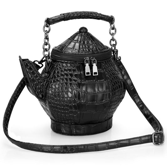 3D Teapot Bottle Messenger Bag - Playful PU Design