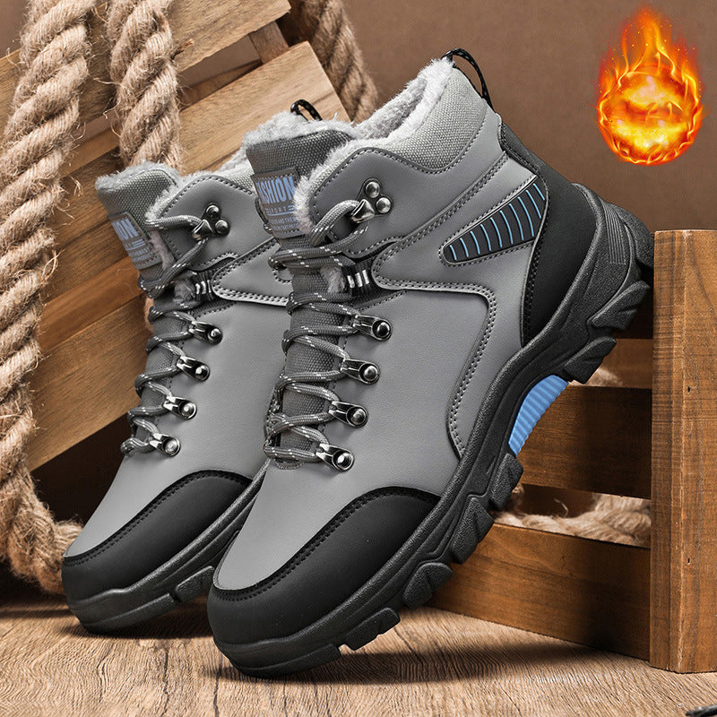 Men's High-Top Fleece-Lined Winter Hiking Boots