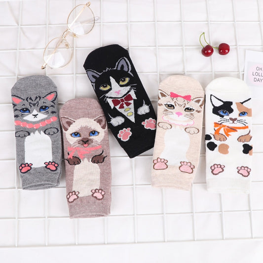 Kawaii Cartoon Cat & Dog Women’s Short Socks