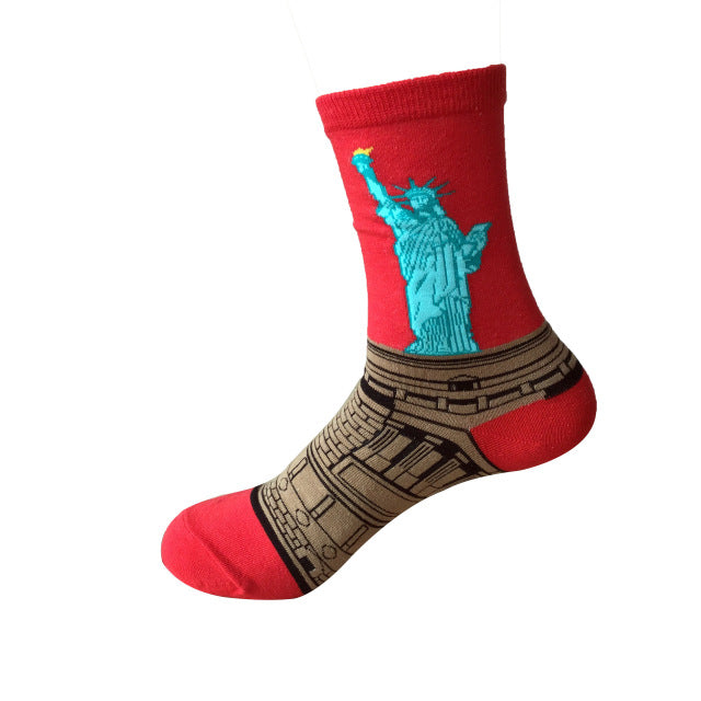 3D Retro Starry Night Art Socks – Unisex Funny Vintage Design