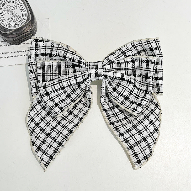 Thousand Bird Pattern Bowknot Girl Hair Clip with Duck Bill Design