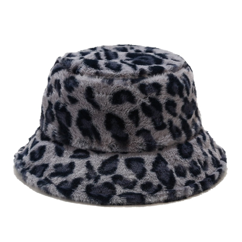 Camouflage Faux Fur Bucket Hat - Warm & Stylish Fisherman Hat