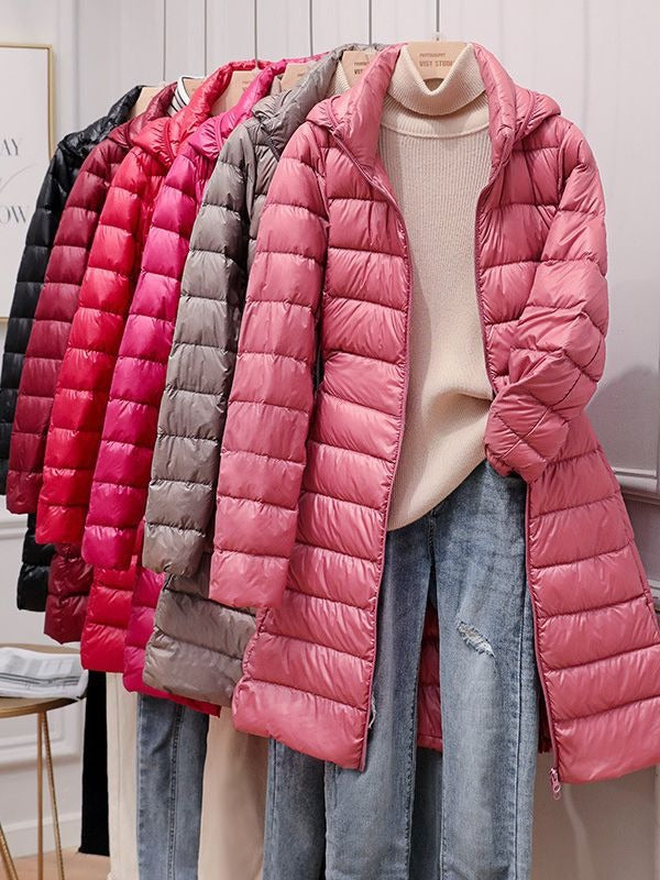 Harajuku-Style Women's Oversized Mid-Length Down Jacket