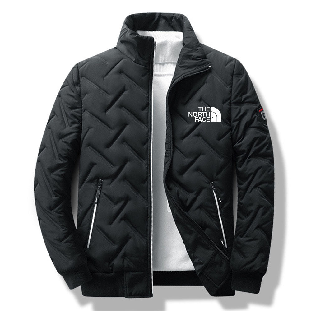 Trendy Men's Diamond Shaped Cotton Coat with Fleece