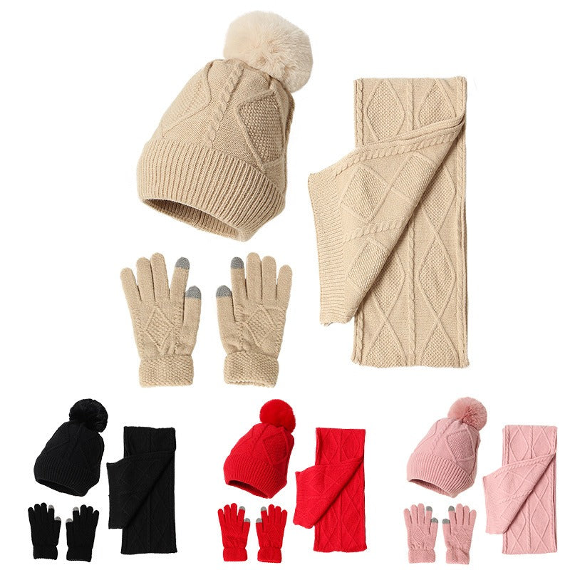 Woolen Hat, Scarf & Glove Set - Harajuku Winter Style