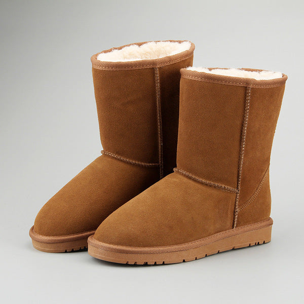 Genuine Leather Anti-Slip Snow Boots for Men and Women