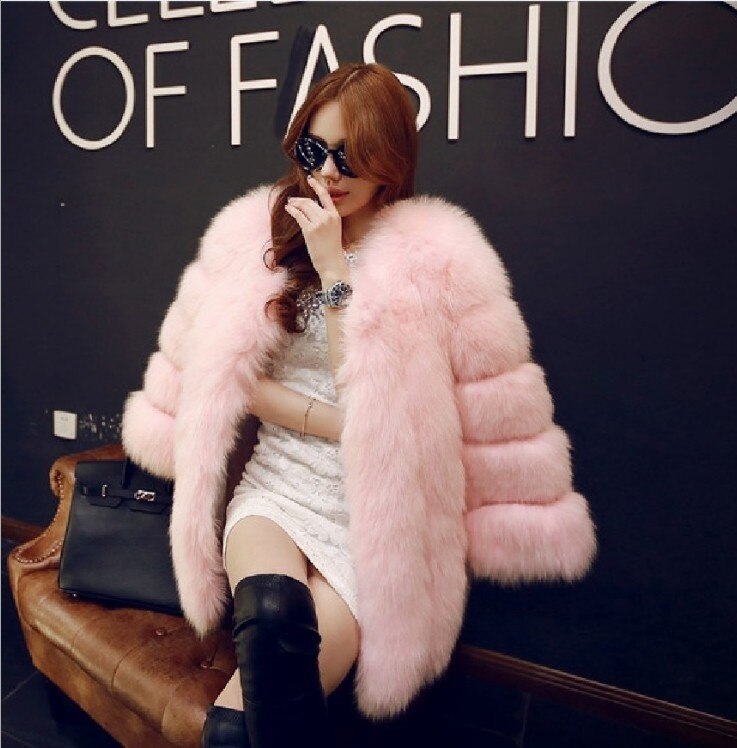 Playful Purple Pink Faux Fur Coat for Women
