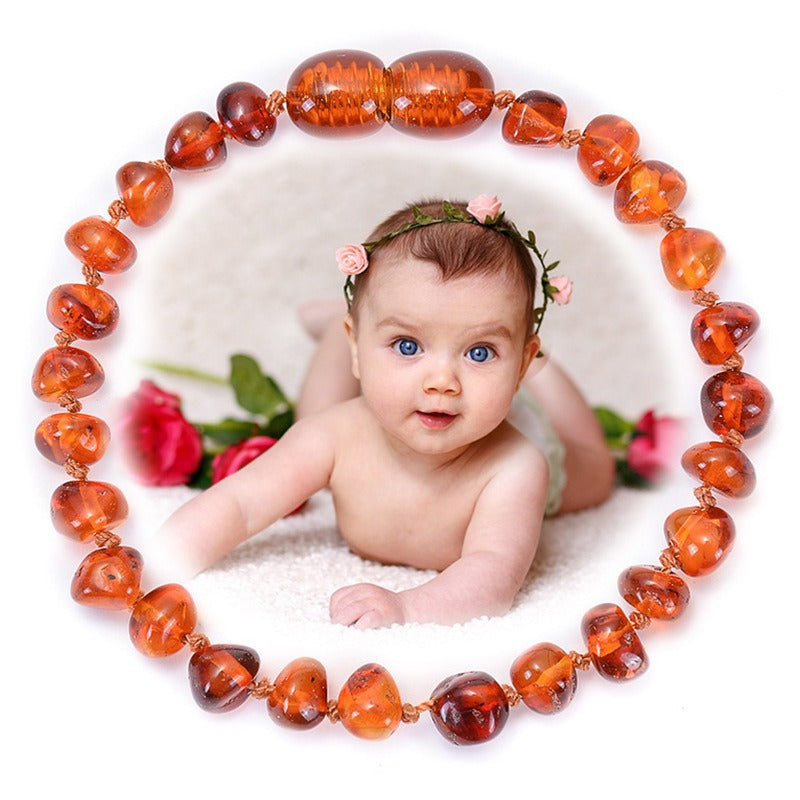 Baltic Sea Amber Baby Bracelet - Irregular Handcrafted Jewelry