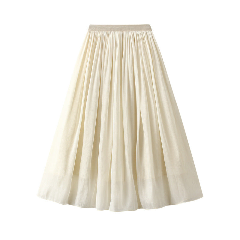 Playful Glazed Pearl Skirt - Two-Color Willow Crepe