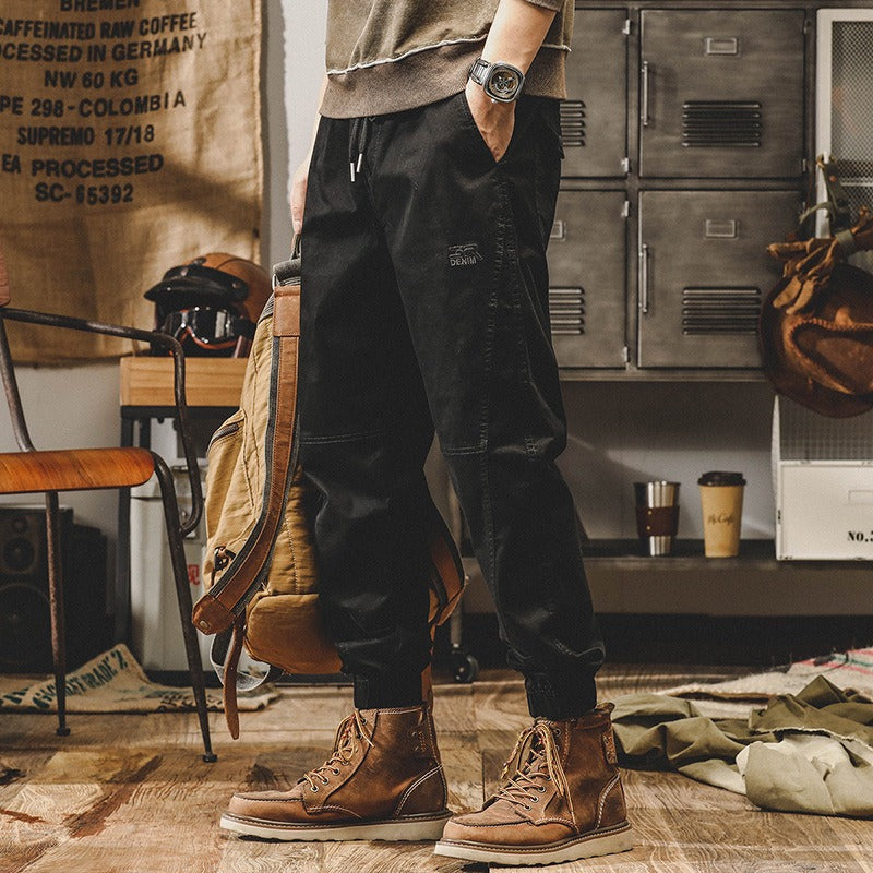 Harajuku Style Heavyweight Retro Work Suit Pants for Men