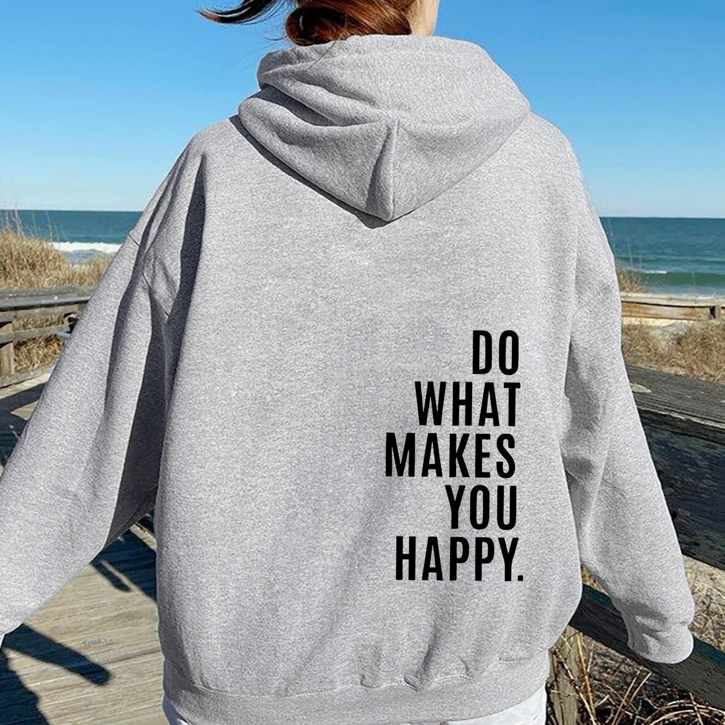 Do What Makes You Happy Dropped Shoulder Hoodie