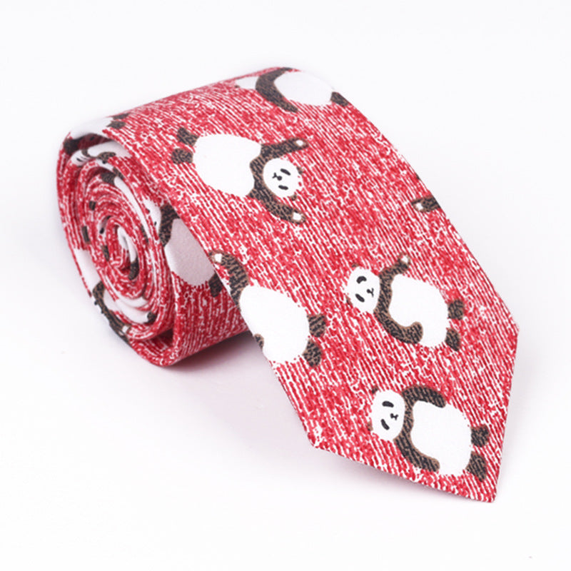 Printed Cartoon Cotton Neck Unisex Animal Pattern Tie