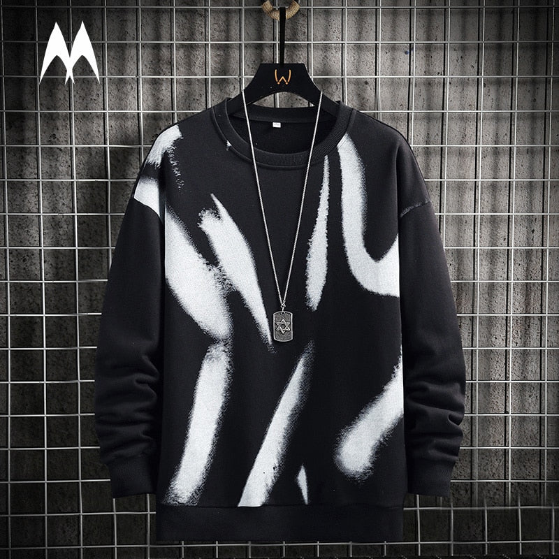 Harajuku Street Style Print Sweatshirt for Men
