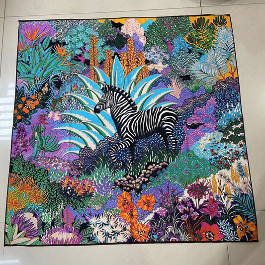 Handmade Jungle Horse Square Scarf - Harajuku Style