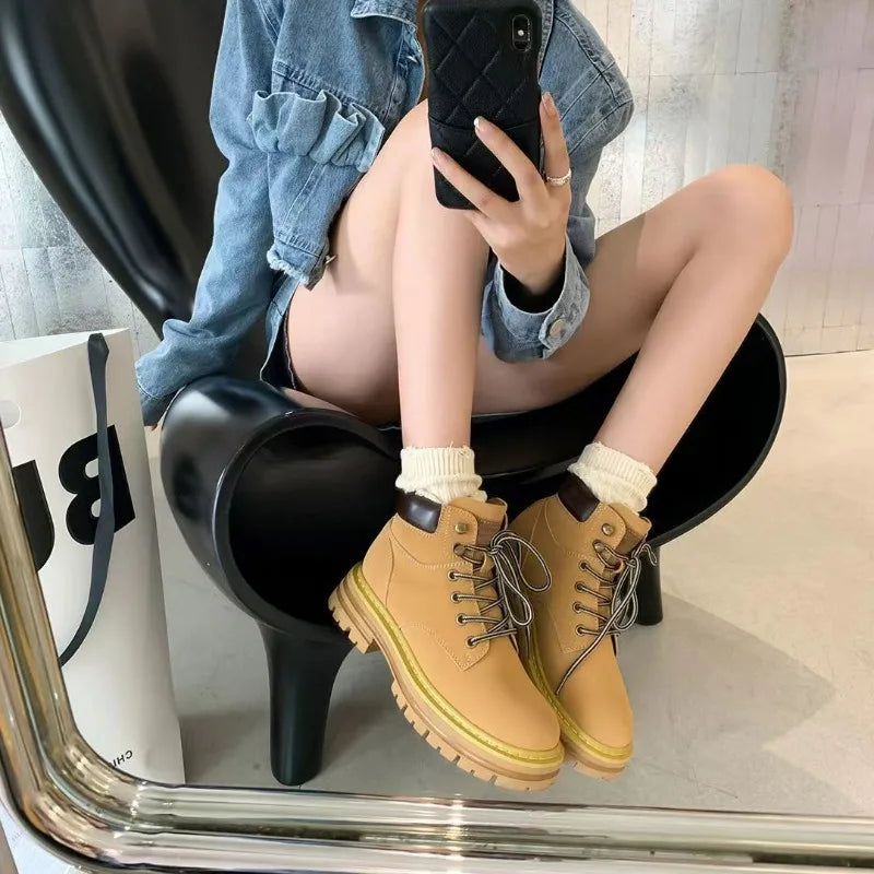 Couples Playful Ankle Boots - Stylish Height-Enhancing Platform