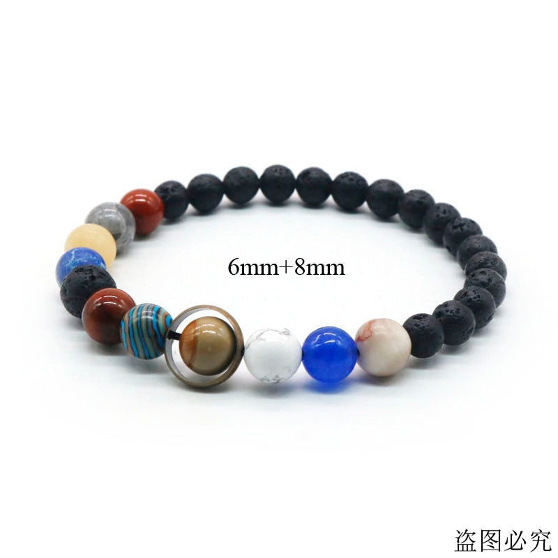 Universe Solar System Natural Stone Bracelet